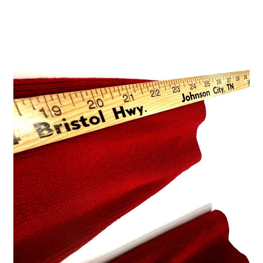 Sag Harbor Women Large Red Long Open‎ Cardigan Cotton Blend